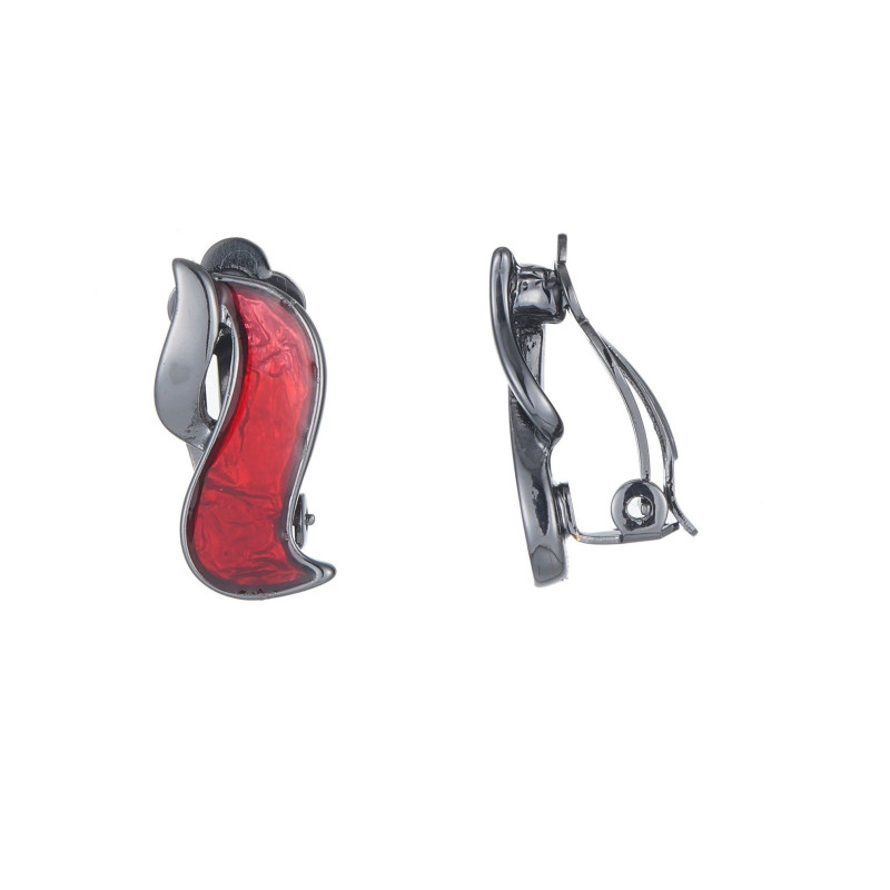 Aubane - Boucle d'oreille clip rouge