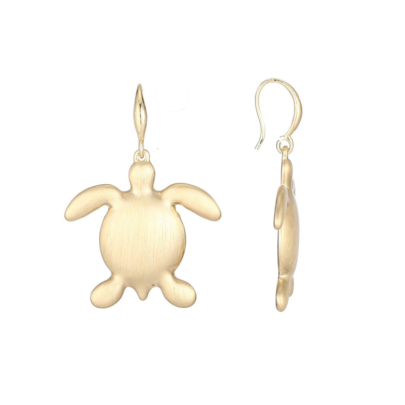 Ortilia - Boucle d'oreille crochet dorée